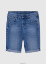 ⁦יֶלֶד 4N8XB1684 Pepe Jeans דֵנִים מכנסי ג'ינס קצרים בגזרה דקיקה⁩ – תמונה ⁦4⁩