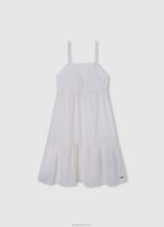 ⁦ילדה 4N8XB1401 Pepe Jeans אפרסק שמלת סקייטר צווארון מעוגל⁩ – תמונה ⁦5⁩