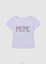 ילדה 4N8XB1421 Pepe Jeans לבן חולצת כותנה מצולעת