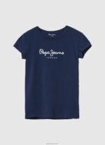 ילדה 4N8XB1428 Pepe Jeans dulwich חולצת טי לוגו נצנצים