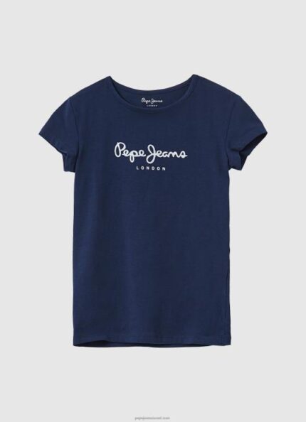 ילדה 4N8XB1428 Pepe Jeans dulwich חולצת טי לוגו נצנצים