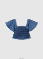 ⁦ילדה 4N8XB1448 Pepe Jeans אוקיינוס חולצת טריקו בכושר קופסא בהדפס לוגו⁩ – תמונה ⁦4⁩