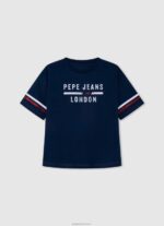 ⁦ילדה 4N8XB1449 Pepe Jeans לבן חולצת טריקו בכושר קופסא בהדפס לוגו⁩ – תמונה ⁦3⁩
