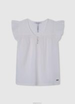⁦ילדה 4N8XB1474 Pepe Jeans זוהר חולצת טי סטרס פרחונית⁩ – תמונה ⁦4⁩