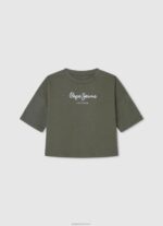 ⁦ילדה 4N8XB1481 Pepe Jeans לבן חולצת טריקו בכושר קופסא בהדפס לוגו⁩ – תמונה ⁦3⁩