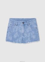 ⁦ילדה 4N8XB1491 Pepe Jeans דֵנִים מכנסי ג'ינס קצרים עם קציצות⁩ – תמונה ⁦4⁩