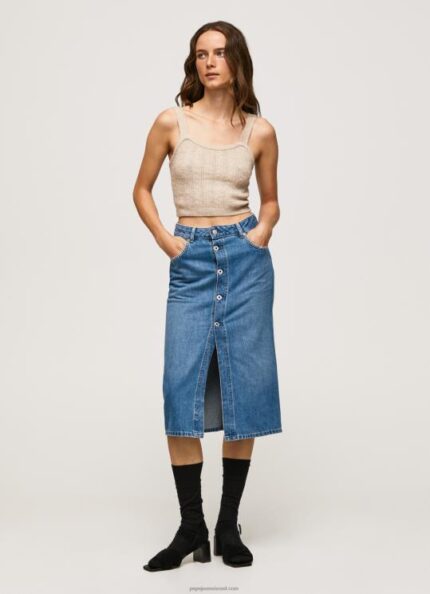 נשים 4N8XB100 Pepe Jeans דֵנִים חצאית מידי כותנה ג'ינס