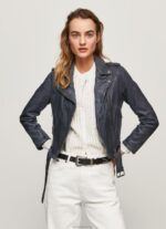 נשים 4N8XB113 Pepe Jeans אוקיינוס מעיל אופנוענים מעור טלה