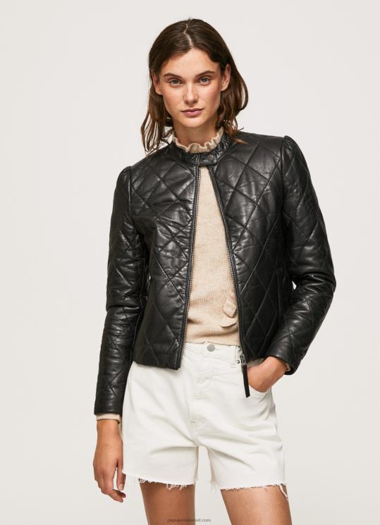 d7a0d7a9d799d79d_4n8xb140_pepe_jeans_d7a9d6b8d781d797d795d6b9d7a8_d79ed7a2d799d79c_d7a2d795d7a8_d791d7a2d799d7a6d795d791_d799d79.jpg נשים 4N8XB140 Pepe Jeans שָׁחוֹר מעיל עור בעיצוב יהלום – תמונה 1