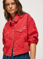 נשים 4N8XB141 Pepe Jeans סטודיו אדום ז'קט ג'ינס בכושר רגיל