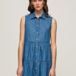 נשים 4N8XB183 Pepe Jeans דֵנִים שמלת ג'ינס קצרה של אריה