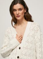 ⁦נשים 4N8XB230 Pepe Jeans מוּס קרדיגן פתוח עם צווארון V⁩ – תמונה ⁦3⁩