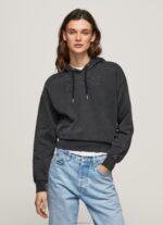 נשים 4N8XB281 Pepe Jeans שטוף שחור קפוצ'ון כותנה