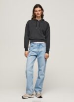 ⁦נשים 4N8XB281 Pepe Jeans שטוף שחור קפוצ'ון כותנה⁩ – תמונה ⁦4⁩