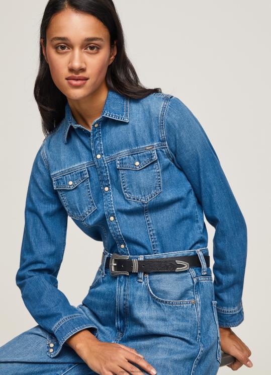 d7a0d7a9d799d79d_4n8xb320_pepe_jeans_d793d6b5d7a0d6b4d799d79d_d797d795d79cd7a6d7aa_d792d799d7a0d7a1_d791d792d796d7a8d794_d793d7a.jpg נשים 4N8XB320 Pepe Jeans דֵנִים חולצת ג'ינס בגזרה דקיקה – תמונה 1
