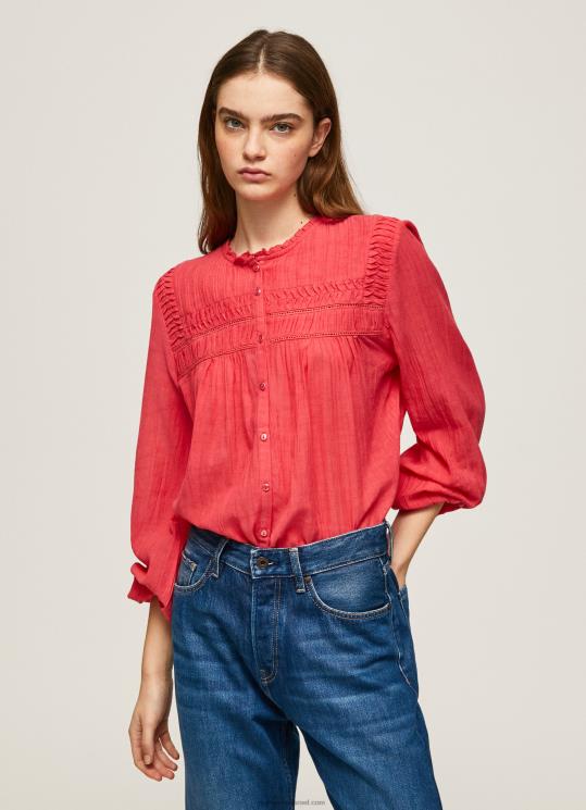 d7a0d7a9d799d79d_4n8xb321_pepe_jeans_d7a1d798d795d793d799d795_d790d793d795d79d_d797d795d79cd7a6d7aa_d7a7d7a4d79cd799d79d_d7a4d7a.jpg נשים 4N8XB321 Pepe Jeans סטודיו אדום חולצת קפלים פתוחה – תמונה 1