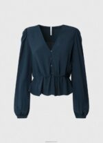 ⁦נשים 4N8XB325 Pepe Jeans dulwich חלק עליון עם צווארון V⁩ – תמונה ⁦5⁩