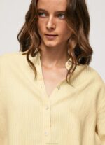 ⁦נשים 4N8XB347 Pepe Jeans זוהר חולצה רגילה עם הדפס פסים⁩ – תמונה ⁦3⁩