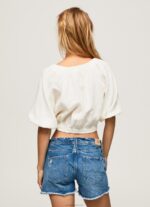⁦נשים 4N8XB354 Pepe Jeans מוּס חלק עליון עם צווארון V⁩ – תמונה ⁦4⁩