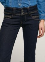 ⁦נשים 4N8XB37 Pepe Jeans דֵנִים ג'ינס עם מותניים נמוכים בהתאמה ישרה ונוס⁩ – תמונה ⁦3⁩