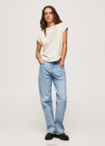 ⁦נשים 4N8XB402 Pepe Jeans לְהַברִיק חולצת טי כותנה לוגו פרחוני⁩ – תמונה ⁦2⁩