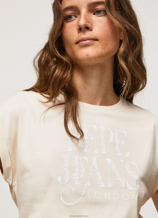 d7a0d7a9d799d79d_4n8xb402_pepe_jeans_d79cd6b0d794d6b7d791d7a8d6b4d799d7a7_d797d795d79cd7a6d7aa_d798d799_d79bd795d7aad7a0d794_d79.jpg נשים 4N8XB402 Pepe Jeans לְהַברִיק חולצת טי כותנה לוגו פרחוני – תמונה 1