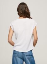 ⁦נשים 4N8XB410 Pepe Jeans לבן חולצה בהדפס תמונות⁩ – תמונה ⁦4⁩