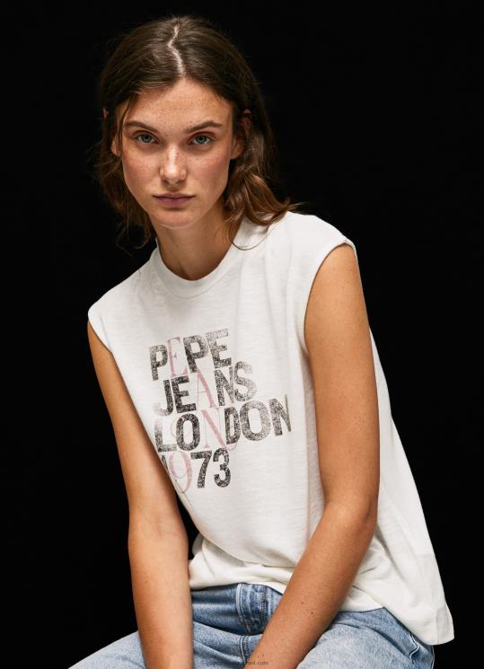 d7a0d7a9d799d79d_4n8xb418_pepe_jeans_d79cd791d79f_d797d795d79cd7a6d7aa_d798d799_d79cd795d792d795_d7a2d79d_d7a9d7a8d795d795d79cd7.jpg נשים 4N8XB418 Pepe Jeans לבן חולצת טי לוגו עם שרוולים חור – תמונה 1