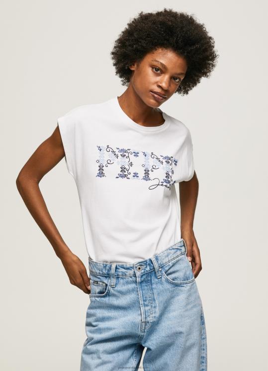 d7a0d7a9d799d79d_4n8xb433_pepe_jeans_d79cd791d79f_d797d795d79cd7a6d7aa_d798d7a8d799d7a7d795_d7a2d79d_d79cd795d792d795_d7a8d7a7d7.jpg נשים 4N8XB433 Pepe Jeans לבן חולצת טריקו עם לוגו רקום – תמונה 1