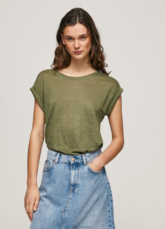 d7a0d7a9d799d79d_4n8xb439_pepe_jeans_d798d795d795d797_d797d795d79cd7a6d7aa_d7a4d7a9d7aad79f_d7a2d79d_d7a9d7a8d795d795d79cd799d79.jpg נשים 4N8XB439 Pepe Jeans טווח חולצת פשתן עם שרוולים בזרועות – תמונה 1
