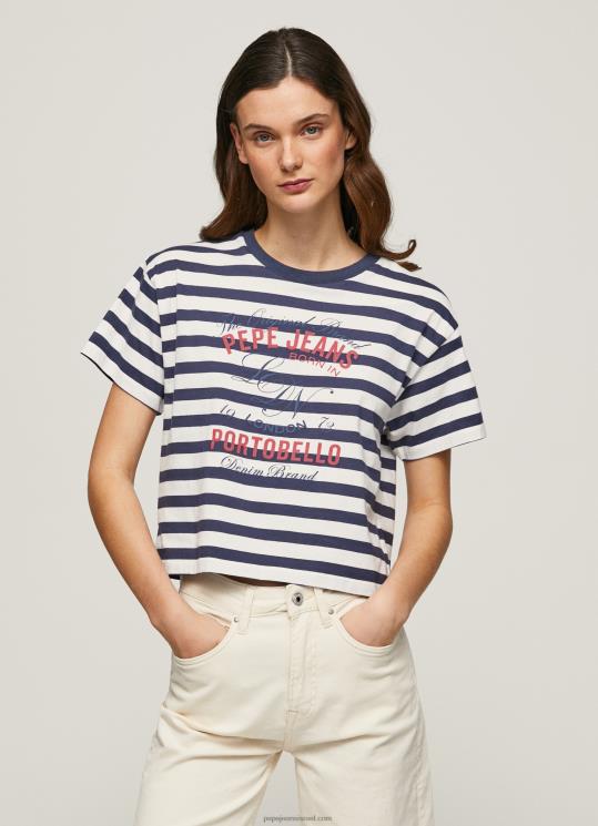 d7a0d7a9d799d79d_4n8xb450_pepe_jeans_d790d795d7a7d799d799d7a0d795d7a1_d797d795d79cd7a6d7aa_d798d7a8d799d7a7d795_d791d794d793d7a4.jpg נשים 4N8XB450 Pepe Jeans אוקיינוס חולצת טריקו בהדפס פסים – תמונה 1