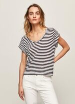 נשים 4N8XB458 Pepe Jeans dulwich חולצת טריקו בהדפס פסים