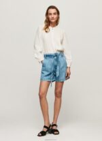 נשים 4N8XB478 Pepe Jeans דֵנִים מכנסי ג'ינס קצרים בהדפס פסים