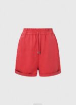 ⁦נשים 4N8XB533 Pepe Jeans סטודיו אדום שקית נייר מתאימה למכנסיים קצרים⁩ – תמונה ⁦5⁩