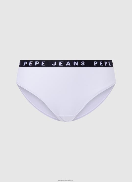 d7a0d7a9d799d79d_4n8xb537_pepe_jeans_d79cd791d79f_d7aad797d7aad795d79f_d7a7d79cd790d7a1d799_d7a2d79d_d79cd795d792d795_d79ed795d7.jpg נשים 4N8XB537 Pepe Jeans לבן תחתון קלאסי עם לוגו מודפס – תמונה 1