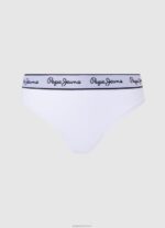 נשים 4N8XB541 Pepe Jeans לבן חוטיני קלאסי עם לוגו מודפס