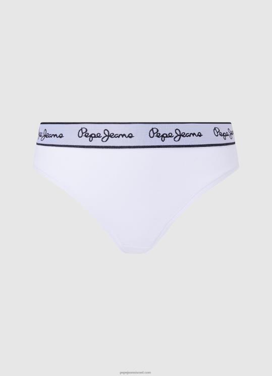 d7a0d7a9d799d79d_4n8xb541_pepe_jeans_d79cd791d79f_d797d795d798d799d7a0d799_d7a7d79cd790d7a1d799_d7a2d79d_d79cd795d792d795_d79ed7.jpg נשים 4N8XB541 Pepe Jeans לבן חוטיני קלאסי עם לוגו מודפס – תמונה 1