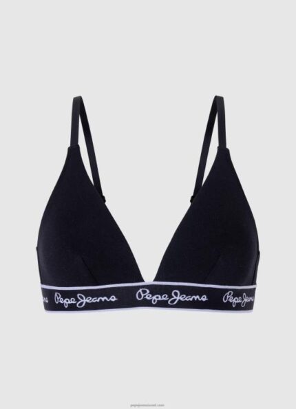 נשים 4N8XB548 Pepe Jeans שָׁחוֹר חזיית כותנה נמתחת