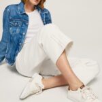 נשים 4N8XB583 Pepe Jeans לבן נעלי ספורט קלאסיות של קנטון מקס