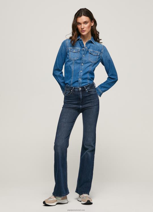 d7a0d7a9d799d79d_4n8xb61_pepe_jeans_d793d6b5d7a0d6b4d799d79d_d792d799d7a0d7a1_d79ed7aad7a8d797d791_d791d792d796d7a8d794_d792d791.jpg נשים 4N8XB61 Pepe Jeans דֵנִים ג'ינס מתרחב בגזרה גבוהה וילה – תמונה 1