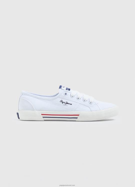 d7a0d7a9d799d79d_4n8xb636_pepe_jeans_d79cd791d79f_d7a1d7a0d799d7a7d7a8d7a1_d791d799d799d7a1d799d7a7_d7a9d79c_d791d7a8d799d799d79.jpg נשים 4N8XB636 Pepe Jeans לבן סניקרס בייסיק של בריידי – תמונה 1