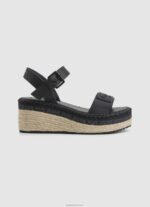 נשים 4N8XB643 Pepe Jeans שָׁחוֹר סנדלי טריז של מותג witney