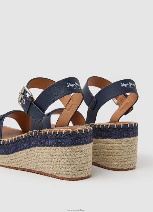 ⁦נשים 4N8XB650 Pepe Jeans חיל הים סנדלי טריז של מותג witney⁩ – תמונה ⁦4⁩