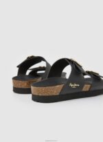 ⁦נשים 4N8XB653 Pepe Jeans שָׁחוֹר סנדלים אנטומיים של אובן⁩ – תמונה ⁦4⁩