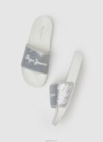 ⁦נשים 4N8XB694 Pepe Jeans כסף פנינה כפכפי חוף מתוקים⁩ – תמונה ⁦2⁩