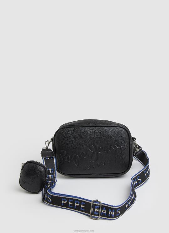d7a0d7a9d799d79d_4n8xb713_pepe_jeans_d7a9d6b8d781d797d795d6b9d7a8_d7aad799d7a7_crossbody_d79ed7a7d7a1d799_d7a2d79d_d79cd795d792d795_.jpg נשים 4N8XB713 Pepe Jeans שָׁחוֹר תיק crossbody מקסי עם לוגו מובלט – תמונה 1