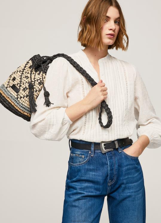 d7a0d7a9d799d79d_4n8xb719_pepe_jeans_d7a9d6b8d781d797d795d6b9d7a8_d7aad799d7a7_d793d79cd799_d7a7d7a9.jpg נשים 4N8XB719 Pepe Jeans שָׁחוֹר תיק דלי קש – תמונה 1
