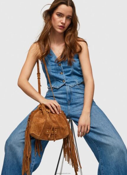 נשים 4N8XB724 Pepe Jeans גָמָל תיק דלי זמש