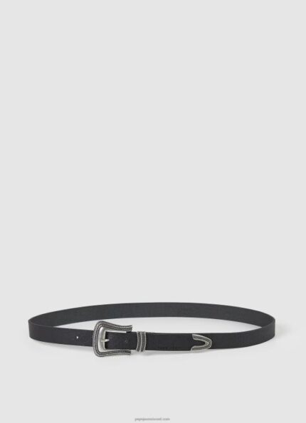נשים 4N8XB759 Pepe Jeans שָׁחוֹר חגורה דקה מעור